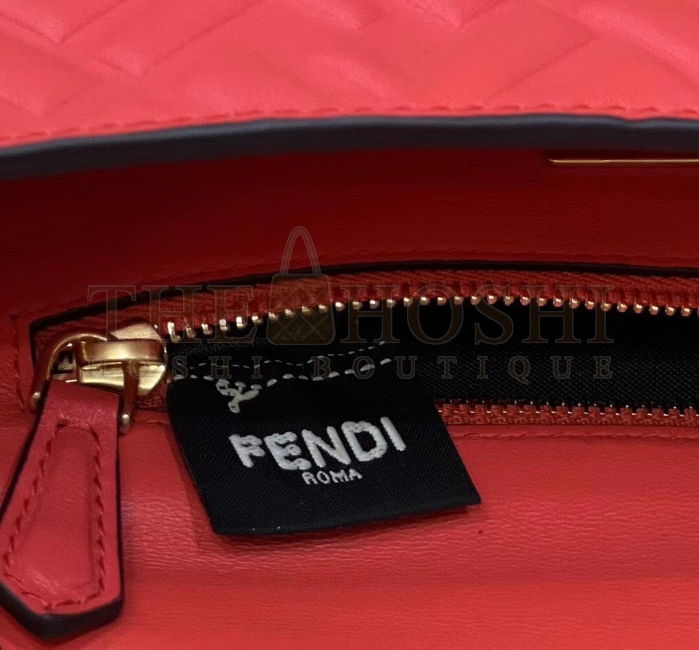 F**di Baguette Chain Midi Bag In Red Nappa Leather Master Quality