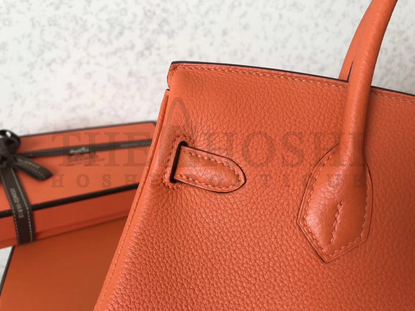 H**me5 Orange Birkin 25cm Clemence Handmade Bag Master Quality