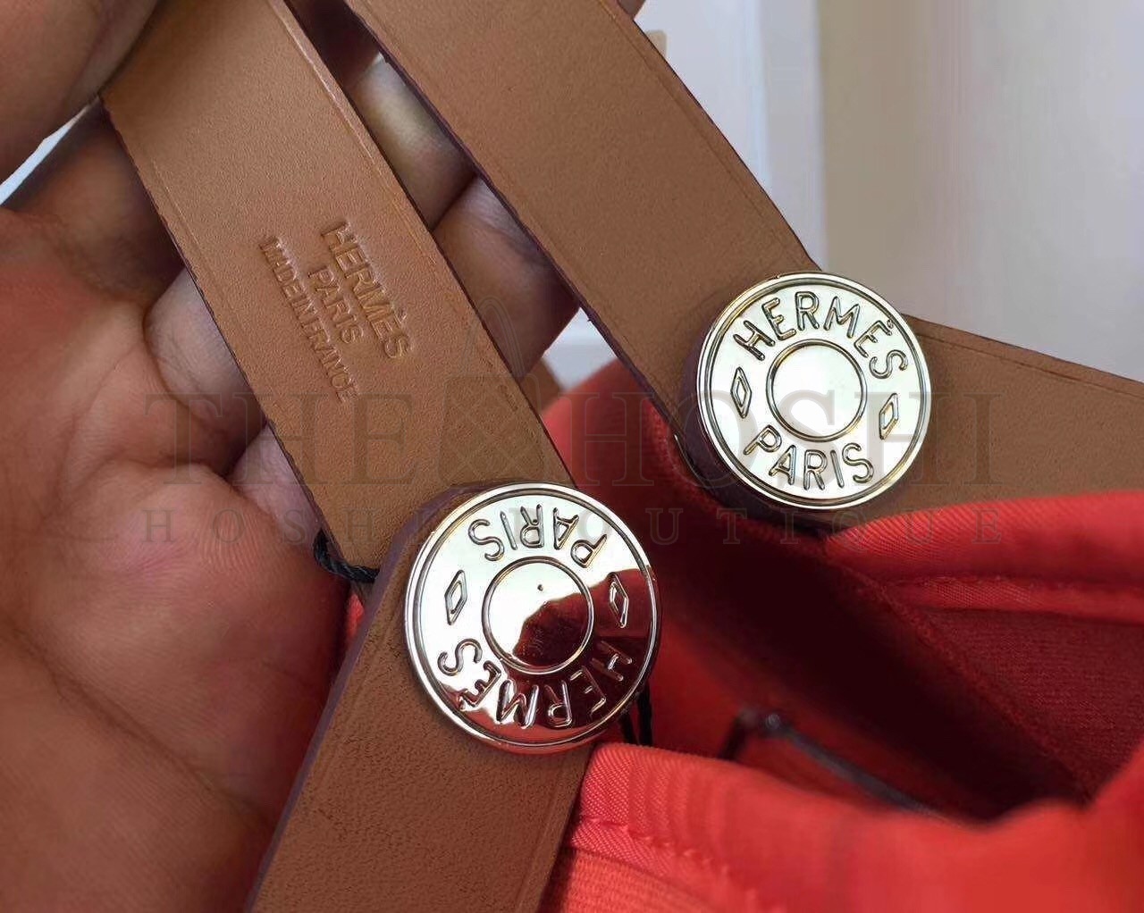 H**me5 Cabag Elan Bag In Capucine Canvas Master Quality