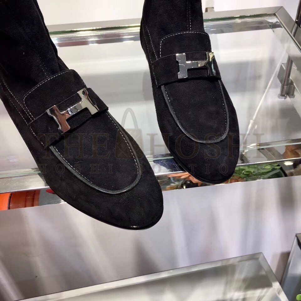 H**me5 Black Suede Saint Honore Ankle Boots Master Quality