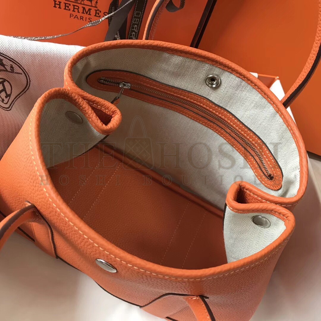 H**me5 Garden Party 30 Bag In Orange Clemence Leather Master Quality