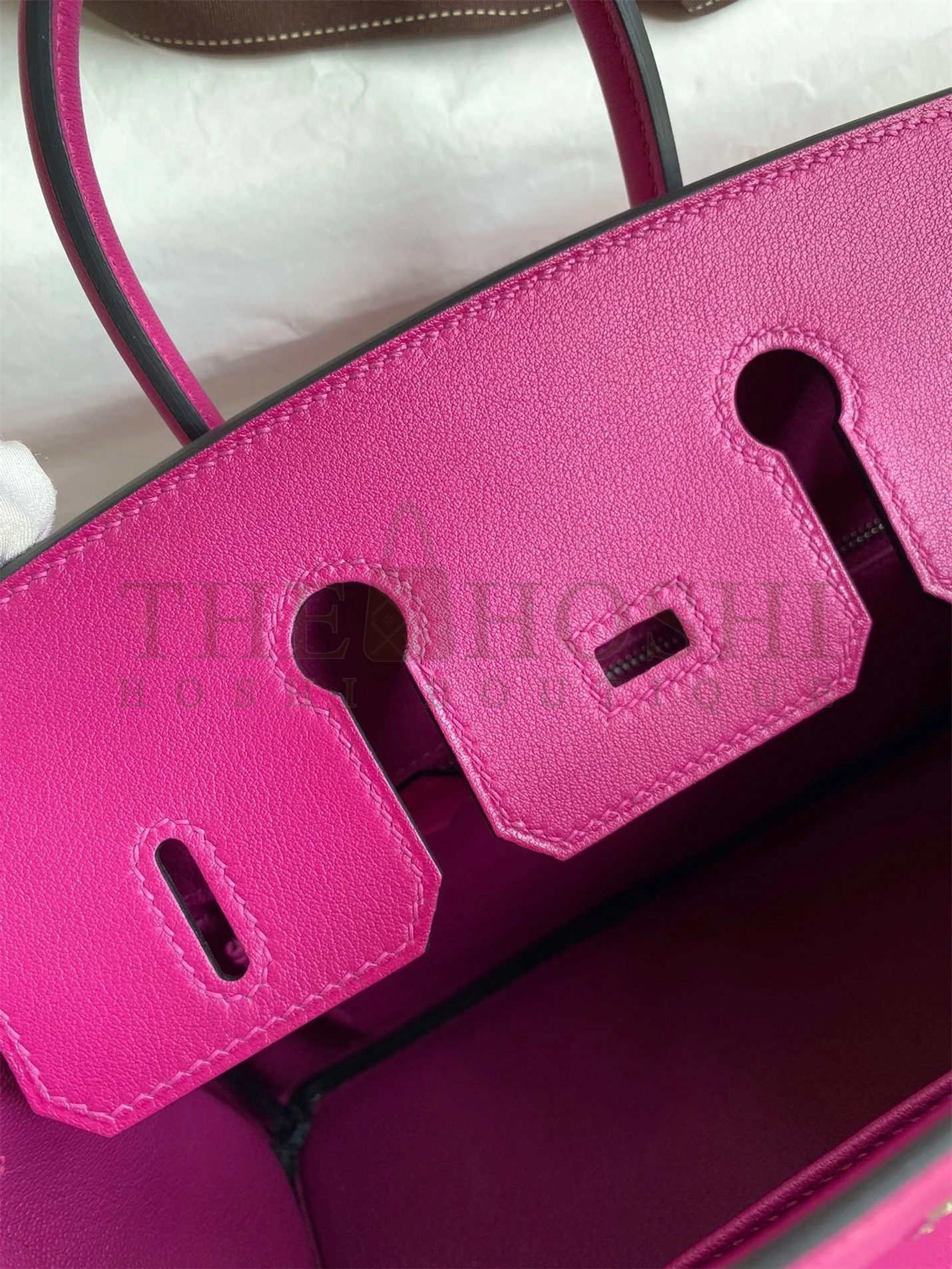 H**me5 Birkin 25 Retourne Handmade Bag In Rose Purple Swift Calfskin Master Quality