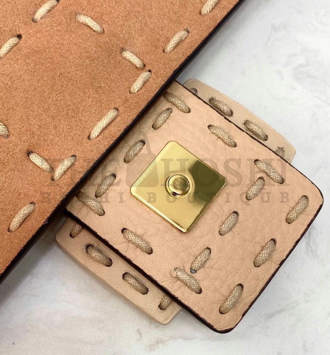 F**di Medium Baguette Bag In Beige Shearling Master Quality