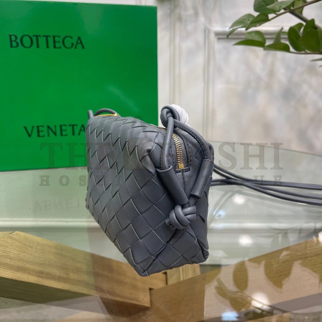 B0tt*ga Ven*ta Loop Mini Bag In Grey Intrecciato Lambskin Master Quality
