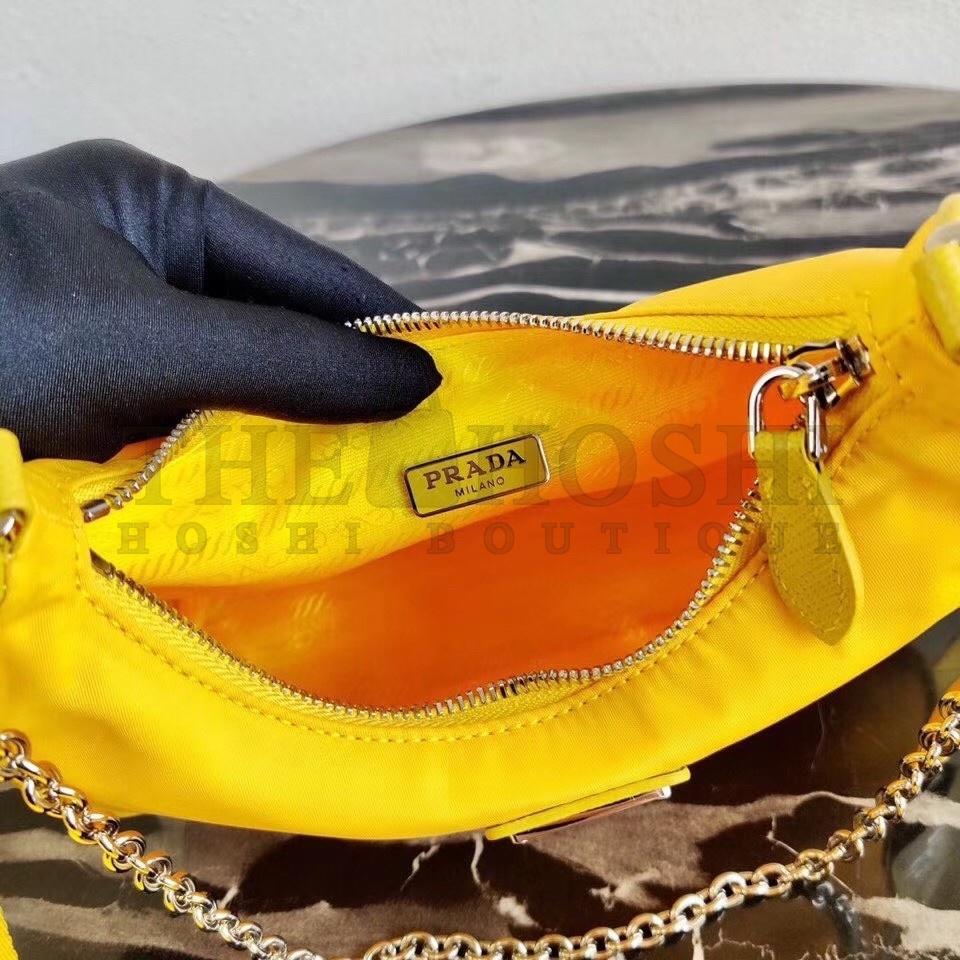 Pra*a Yellow Nylon Re-Edition 2005 Shoulder Bag Master Quality