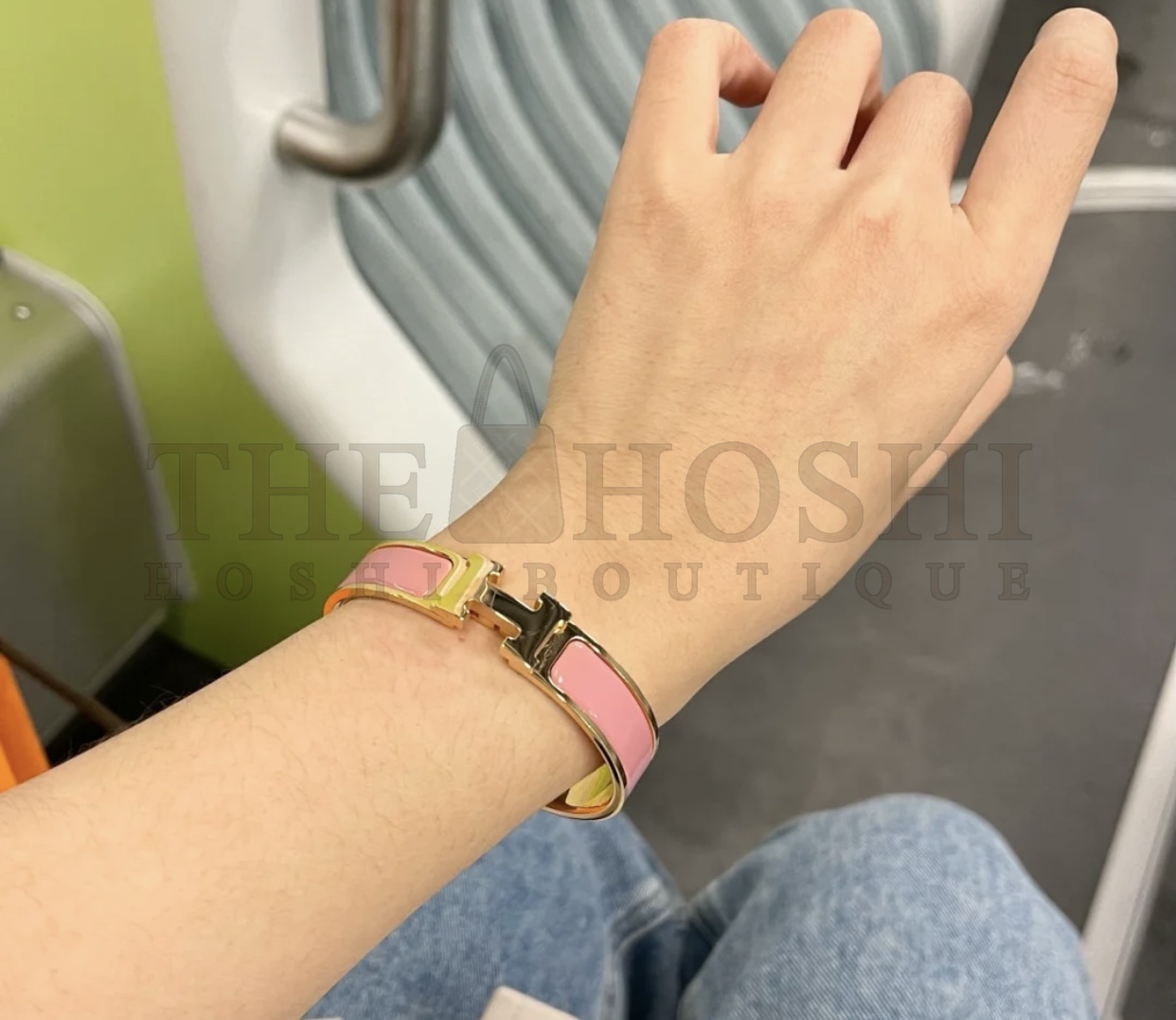 H**me5 Clic H bracelet, Pink Enamel, Rose Gold Master Quality