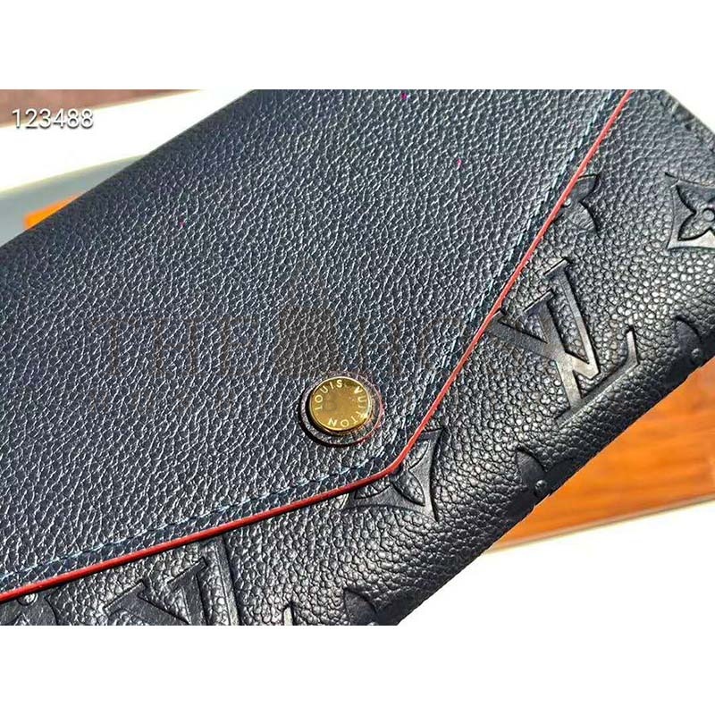 L0vis Vvtt0n LV Women Sarah Wallet Monogram Empreinte Leather-Navy Master Quality