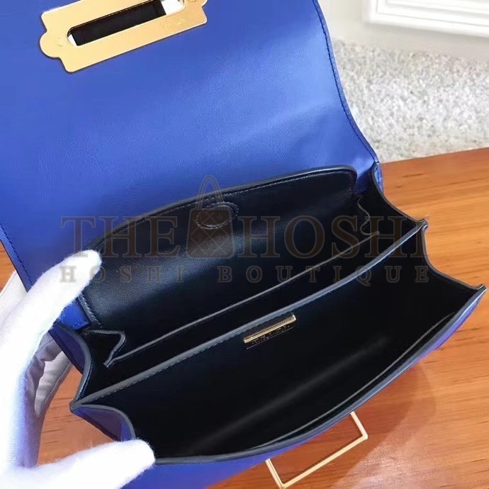 Pra*a Cahier Shoulder Bag In Blue/Black Leather Master Quality