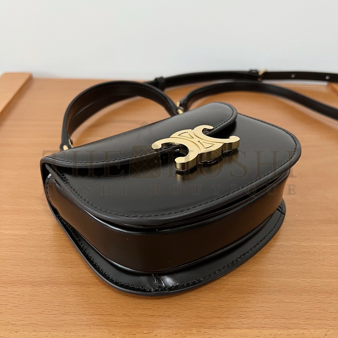 Ce1i*e Mini Besace Clea Bag in Black Calfskin Master Quality