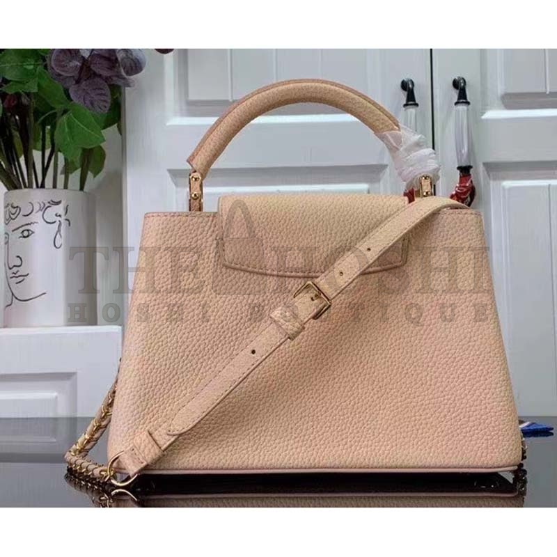 L0vis Vvtt0n LV Women Capucines BB Handbag Yellow Taurillon Leather Shimmery Master Quality