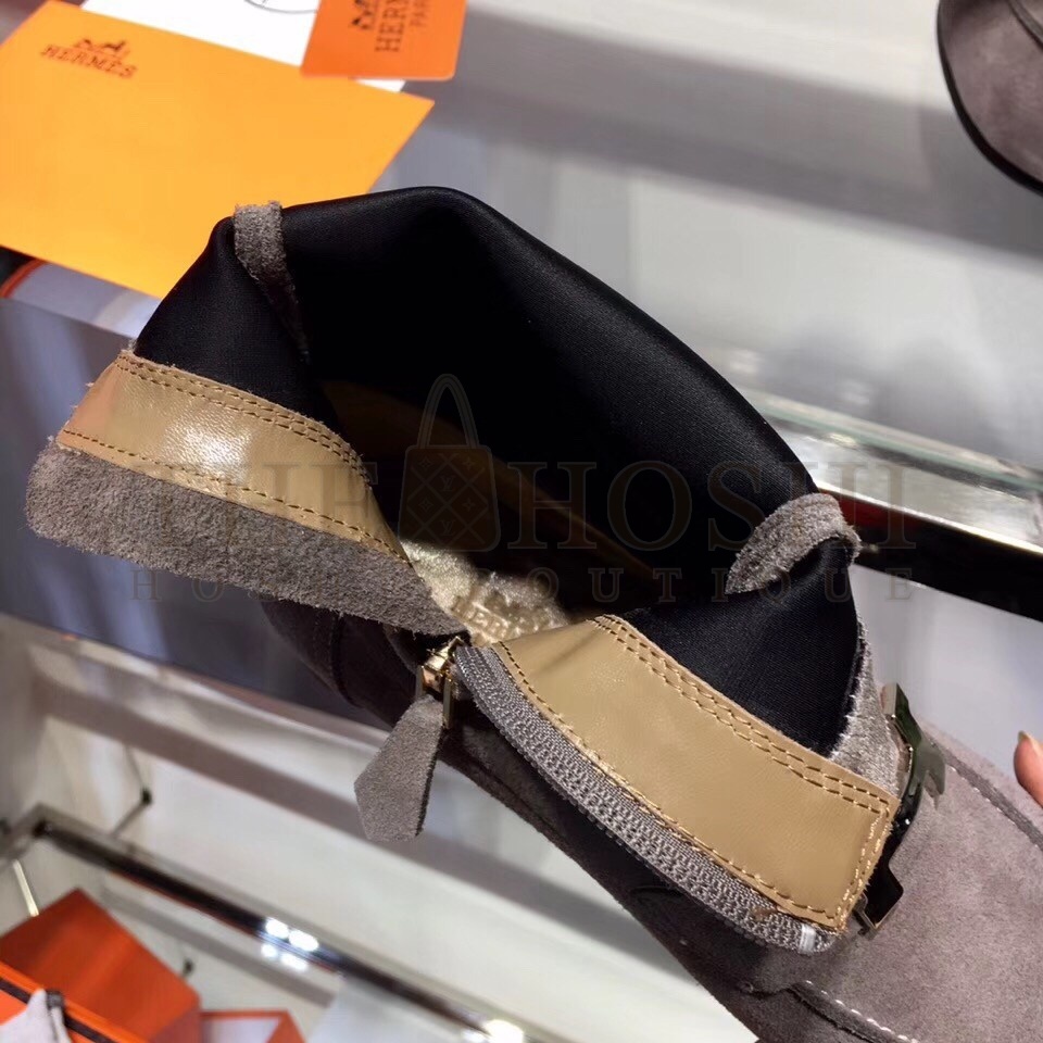 H**me5 Black Suede Saint Honore Ankle Boots Master Quality