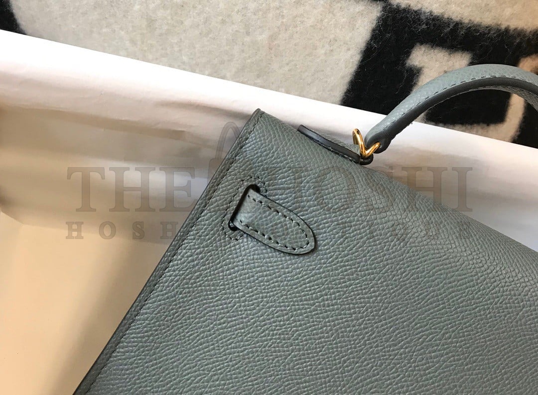 H**me5 Kelly Mini II Sellier Bag In Vert Amande Epsom Leather GHW Master Quality