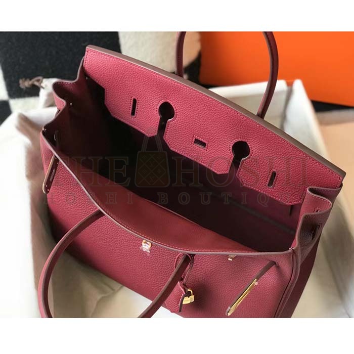 H**me5 Women Birkin 30 Bag in Epsom Leather with Gold Hardware-Maroon Master Quality