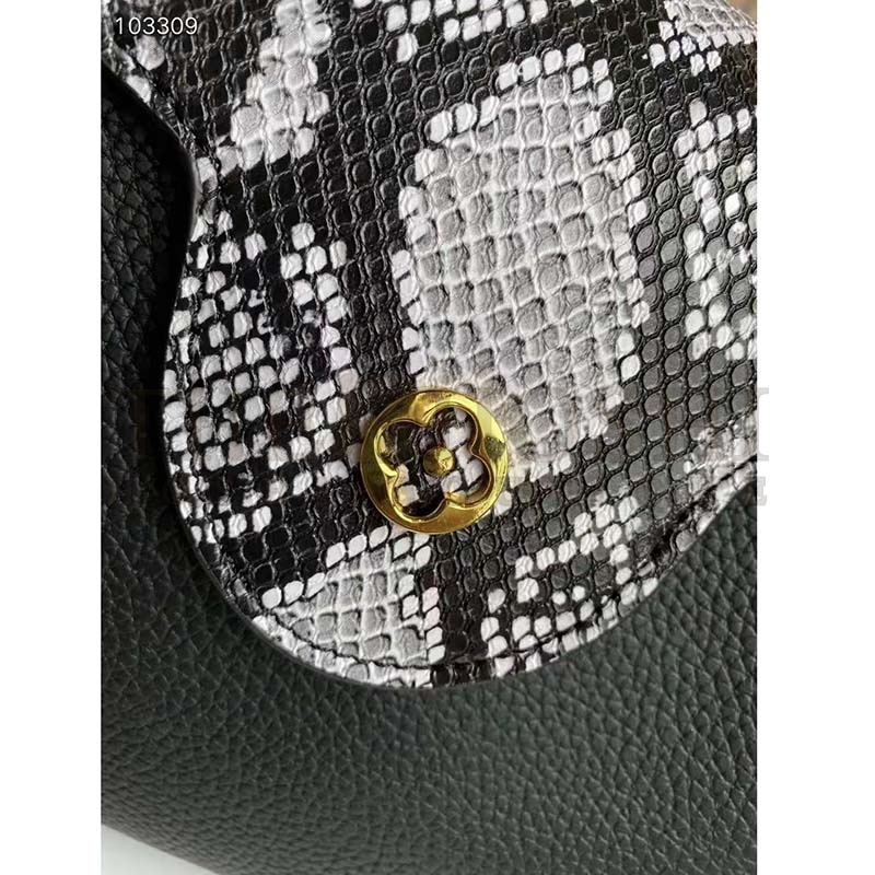L0vis Vvtt0n LV Women Capucines Mini Handbag Black Taurillon Leather Python Skin Master Quality
