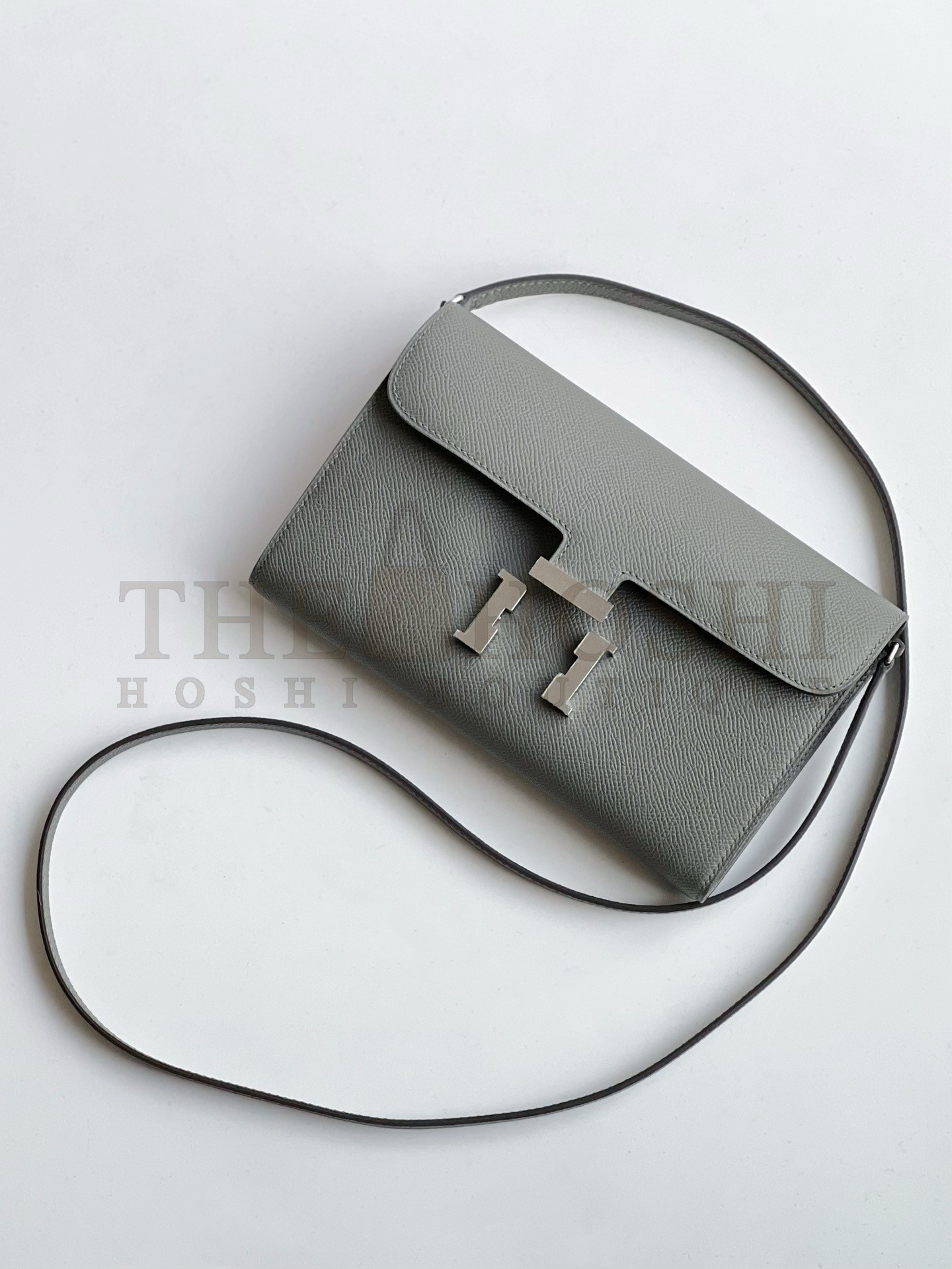 H**me5 Constance To Go Wallet in Gris Meyer Epsom Calfskin Master Quality