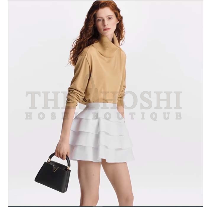 L0vis Vvtt0n LV Women Capucines Mini Handbag Black Taurillon Cowhide Leather Master Quality