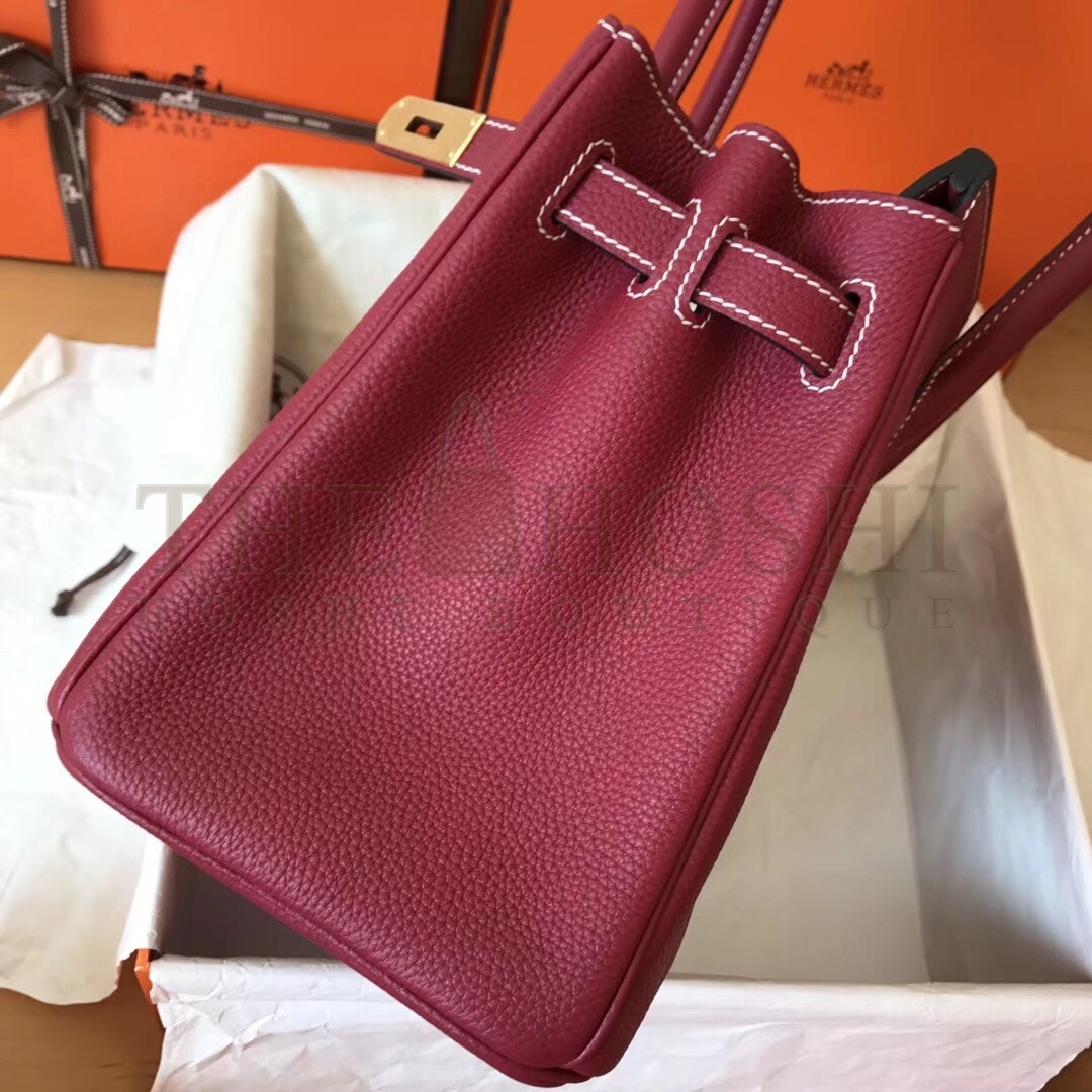 H**me5 Ruby Birkin 30cm Clemence Handmade Bag Master Quality