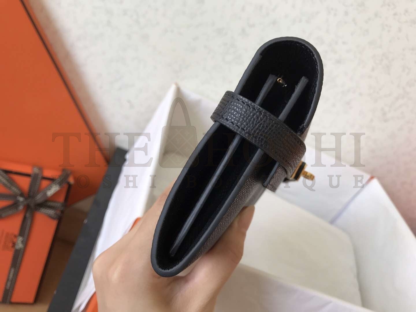 H**me5 Kelly Classic Long Wallet In Black Epsom Leather Master Quality