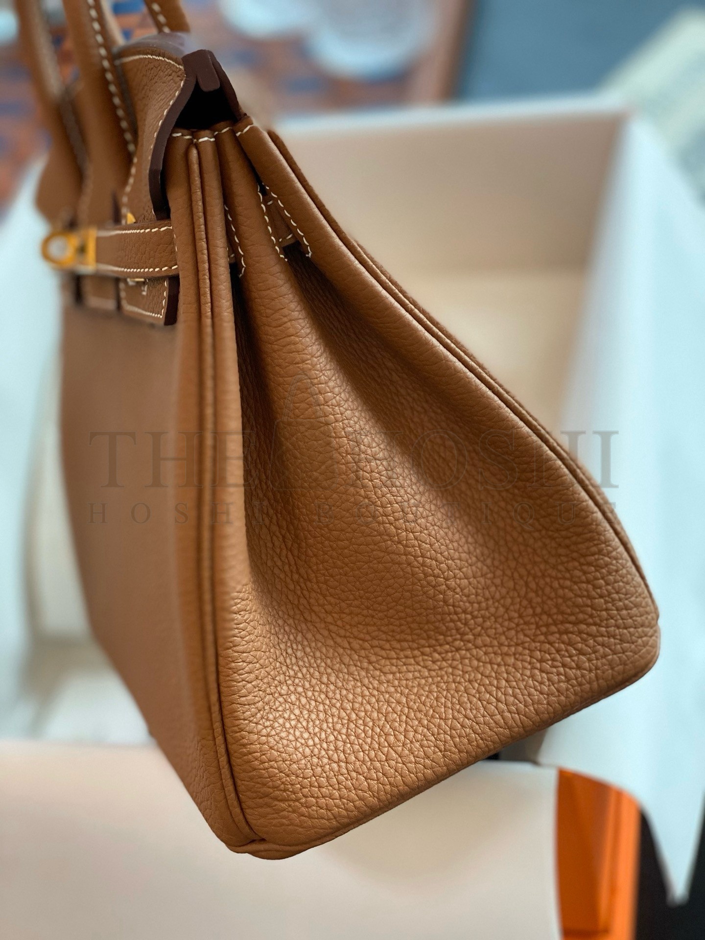 H**me5 Birkin 25 Retourne Handmade Bag in Gold Togo Leather Master Quality