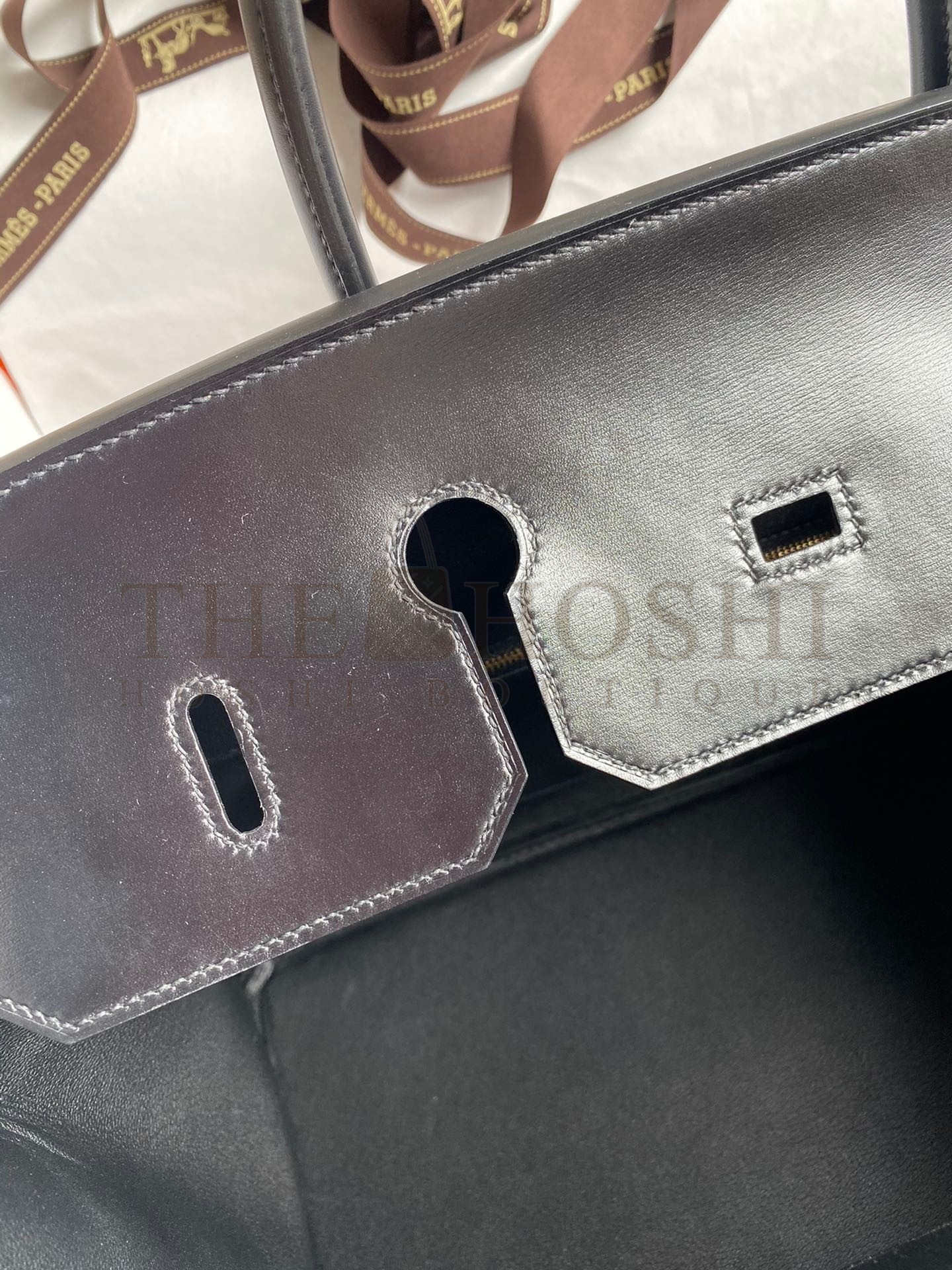 H**me5 Birkin 40 Retourne Handmade Bag In Black Box Calfskin Master Quality