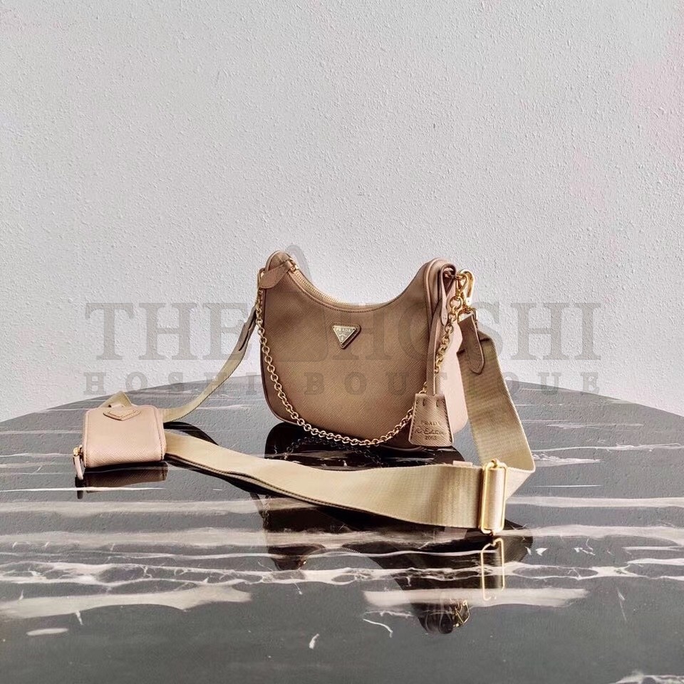 Pra*a Re-Edition 2005 Shoulder Bag In Beige Saffiano Leather Master Quality