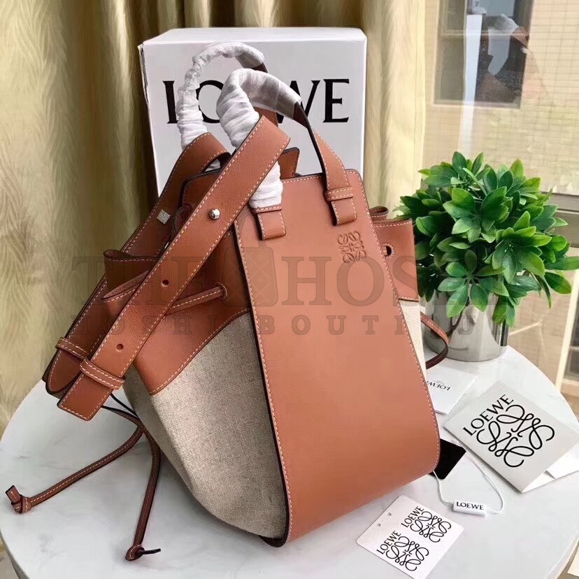 L0ew* Medium Hammock Drawstring Bag In Canvas Master Quality