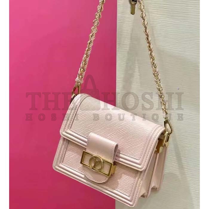 L0vis Vvtt0n LV Women Mini Dauphine Handbag Pink Epi Grained Cowhide Leather Master Quality