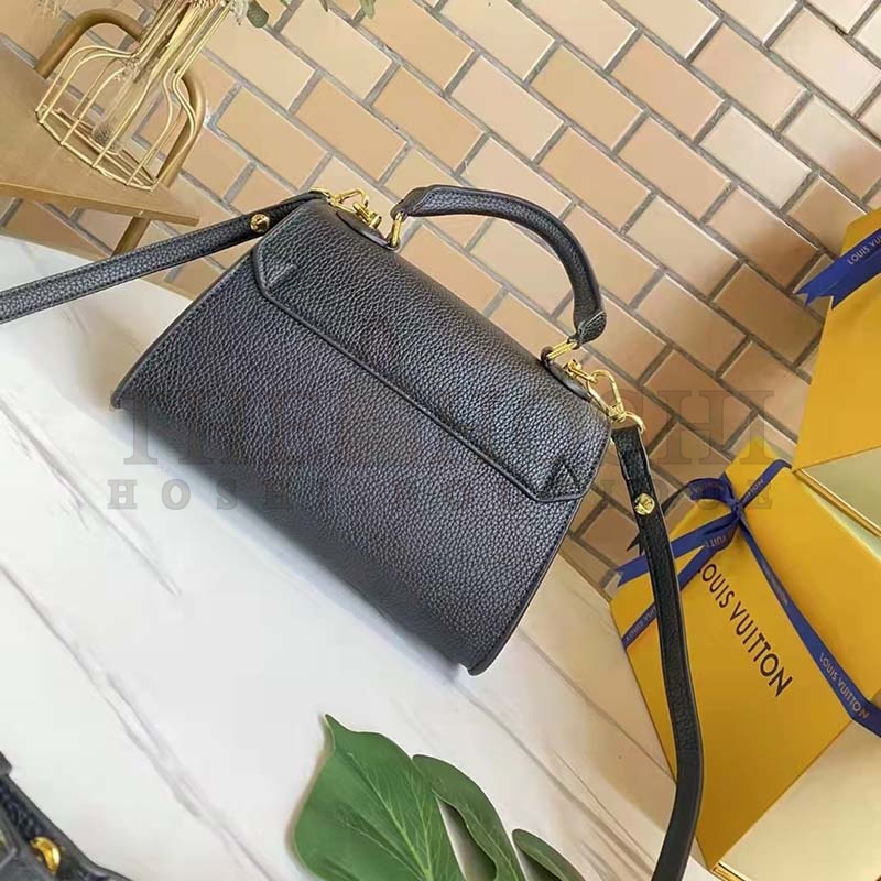 L0vis Vvtt0n LV Women Twist One Handle PM Handbag Black Taurillon Cowhide Master Quality