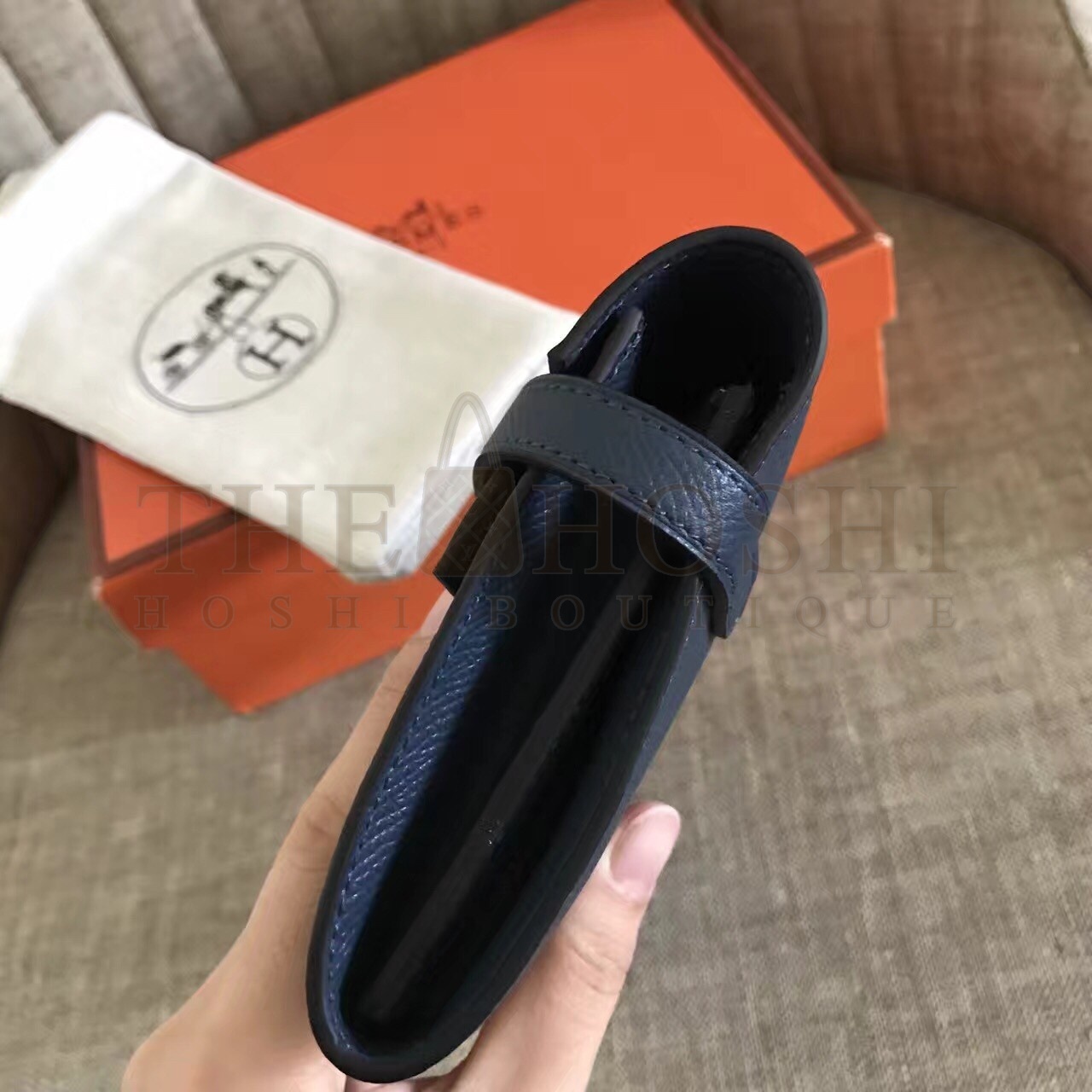 H**me5 Kelly Classic Long Wallet In Navy Epsom Leather Master Quality