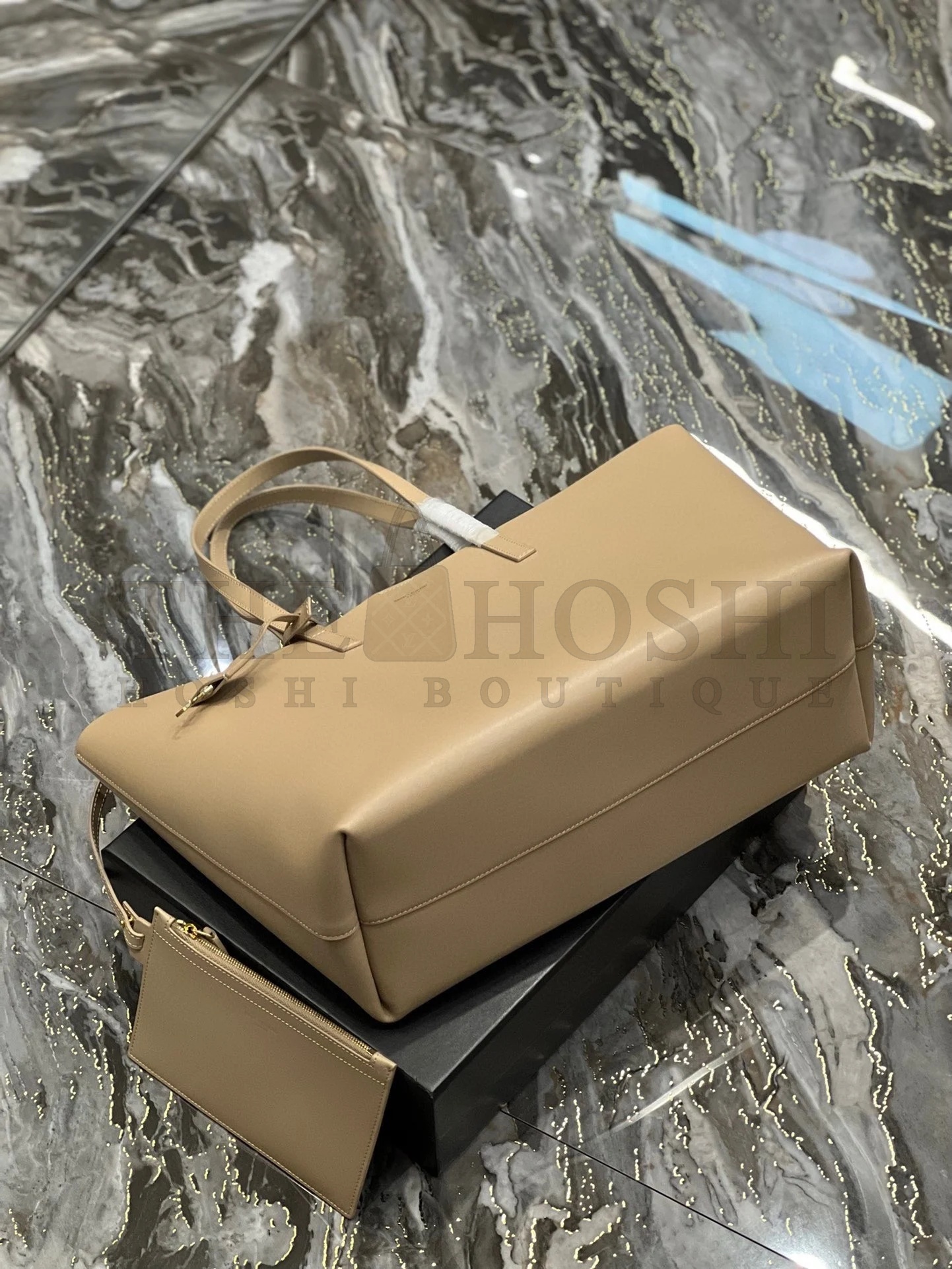 Sa1nt Lau*nt Shopping Tote Bag in Beige Leather Master Quality