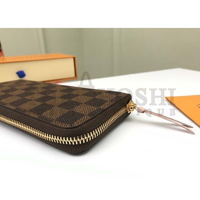 L0vis Vvtt0n LV Unisex Clémence Wallet Brown Pink Damier Ebene Coated Canvas Master Quality