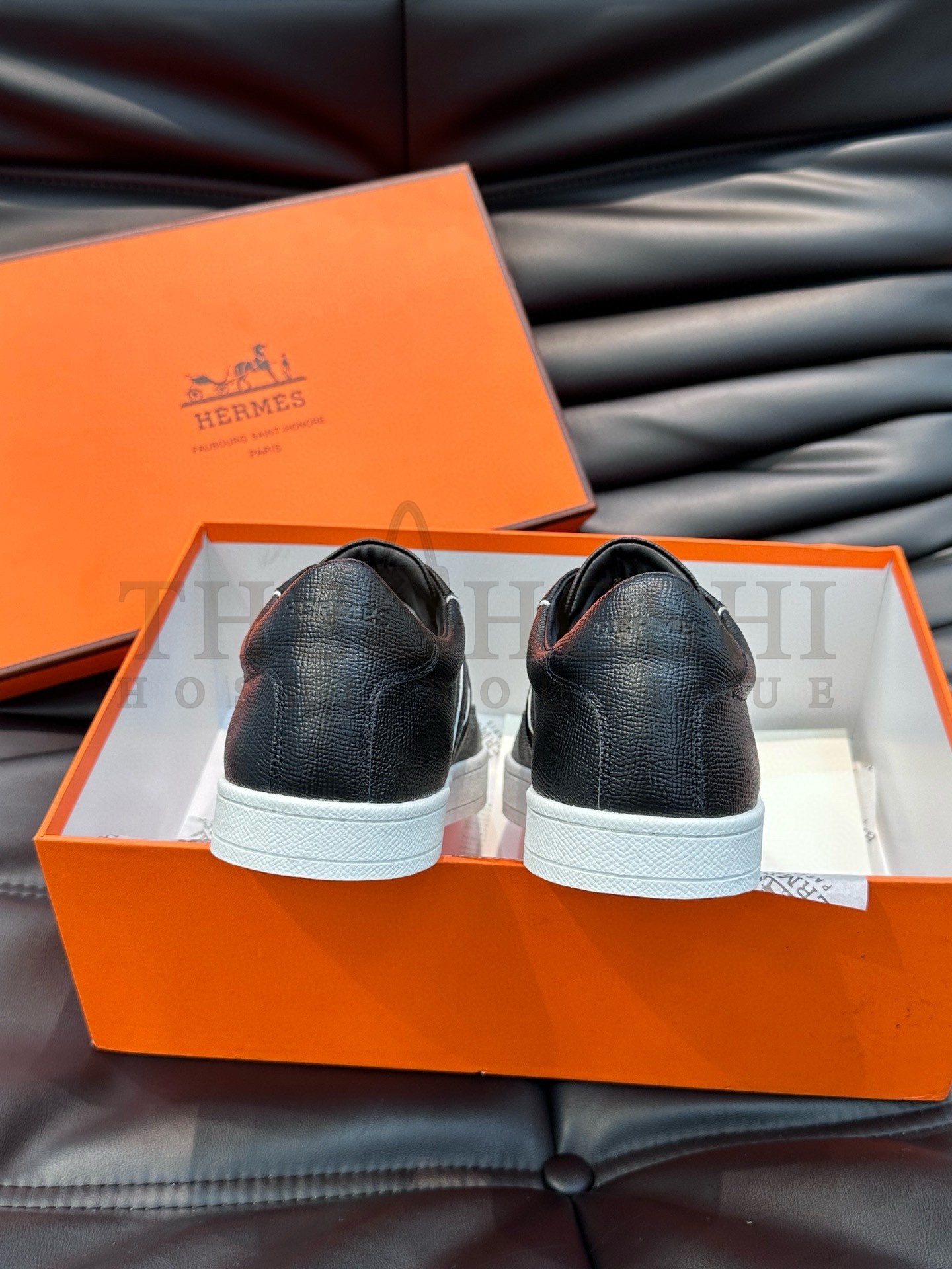 H**me5 Boomerang Sneakers In Noir Epsom Calfskin Master Quality