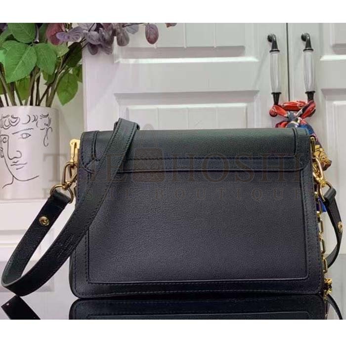 L0vis Vvtt0n LV Women Dauphine Soft MM Handbag Black Calfskin Leather M25209 Master Quality