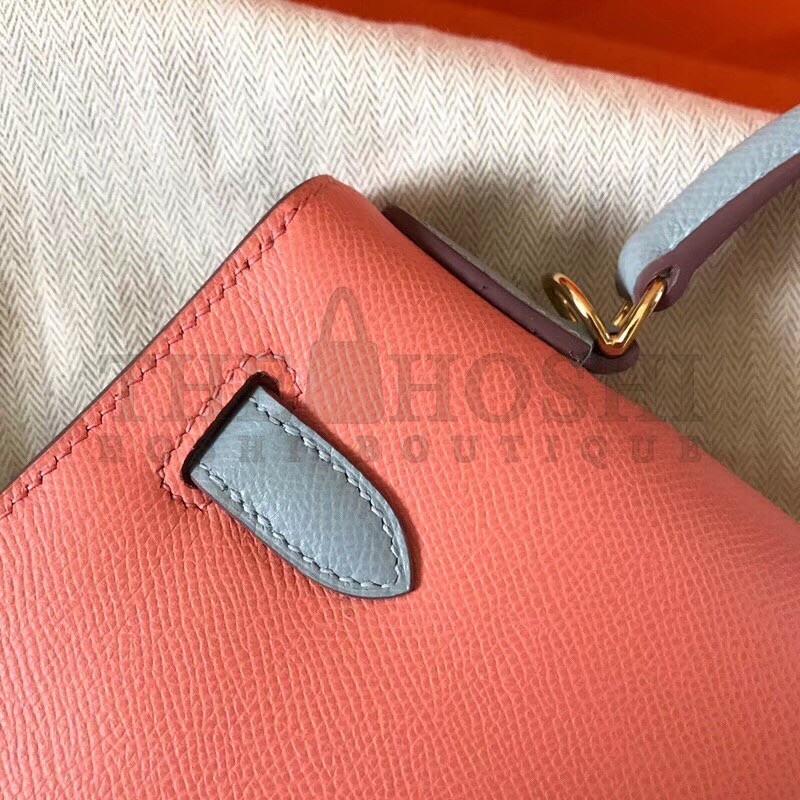 H**me5 Bicolor Epsom Kelly 28cm Rose Lipstick Handmade Bag Master Quality