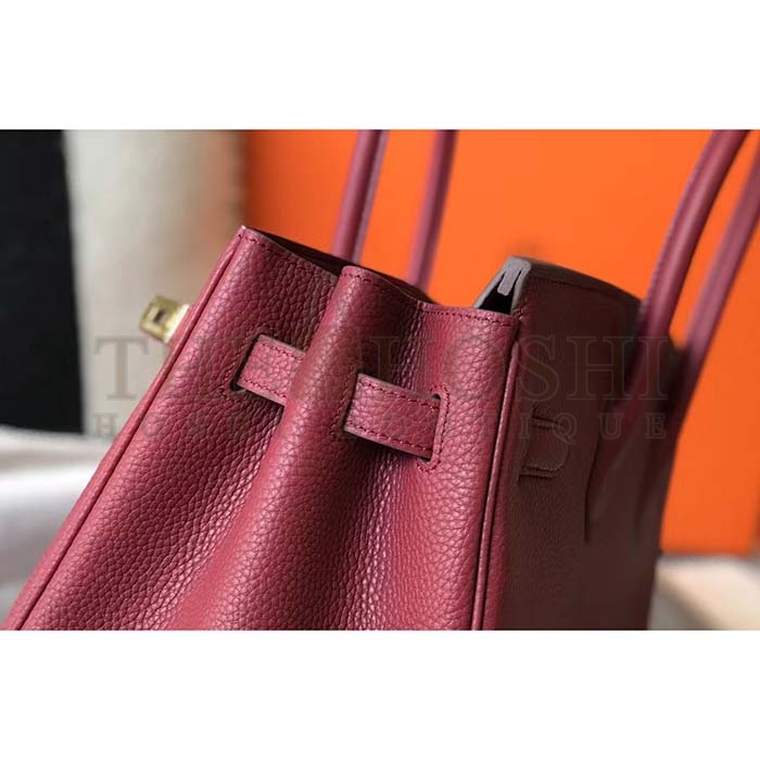H**me5 Women Birkin 30 Bag in Epsom Leather with Gold Hardware-Maroon Master Quality