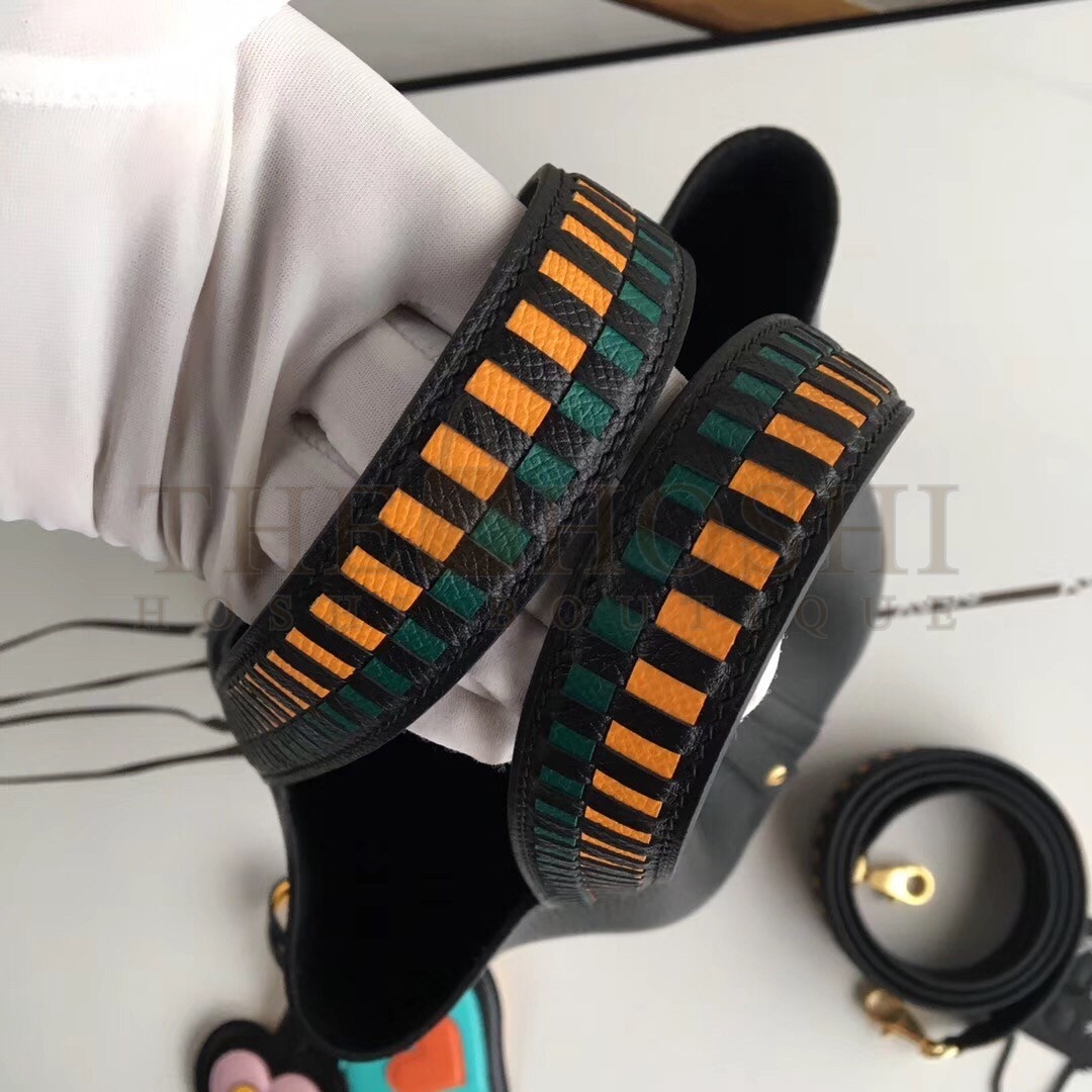 H**me5 Black Picotin Lock 22cm Braided Handle Bag Master Quality