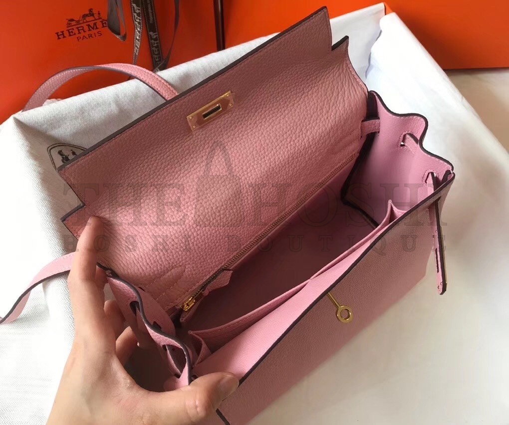 H**me5 Pink Clemence Kelly 25cm GHW Bag Master Quality