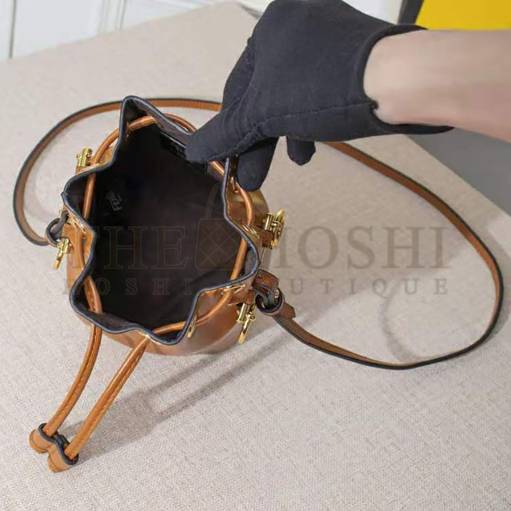 F**di Women Mon Tresor Leather Mini Bag-Brown Master Quality