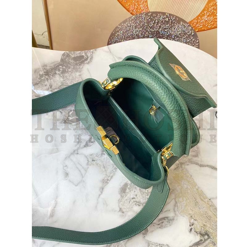 L0vis Vvtt0n LV Women Capucines BB Handbag Green Taurillon Leather Master Quality
