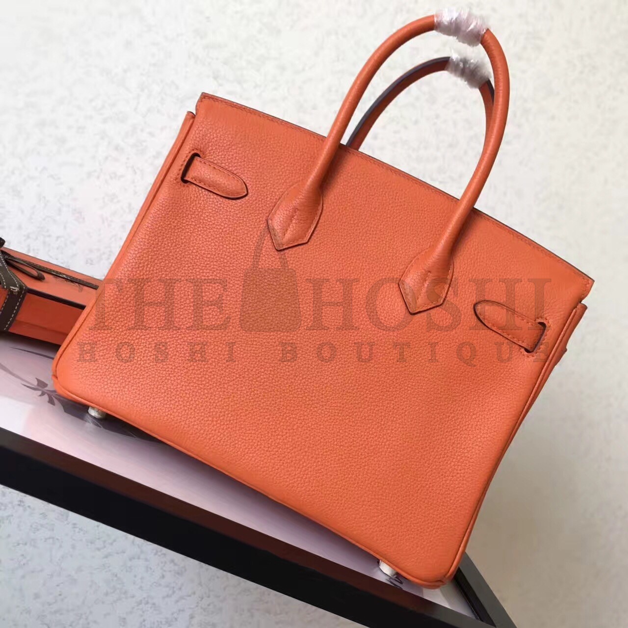 H**me5 Orange Birkin 30cm Clemence Handmade Bag Master Quality
