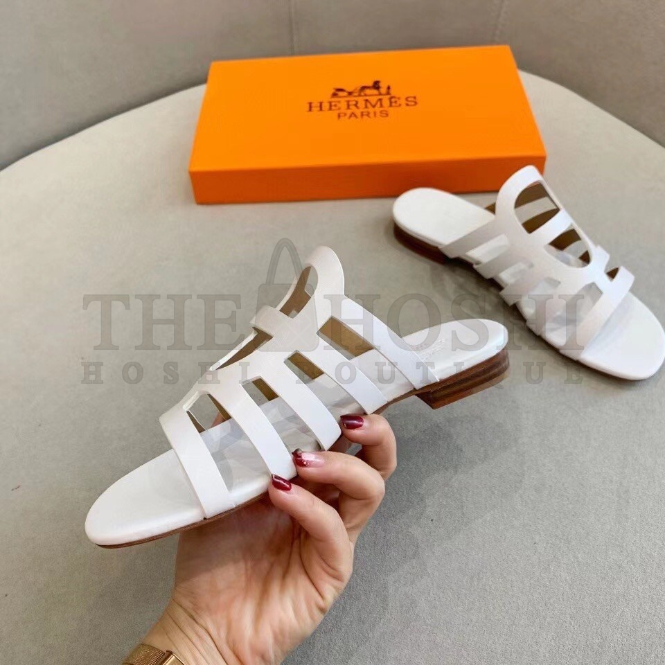 H**me5 Camelia Sandals In White Calfskin Master Quality
