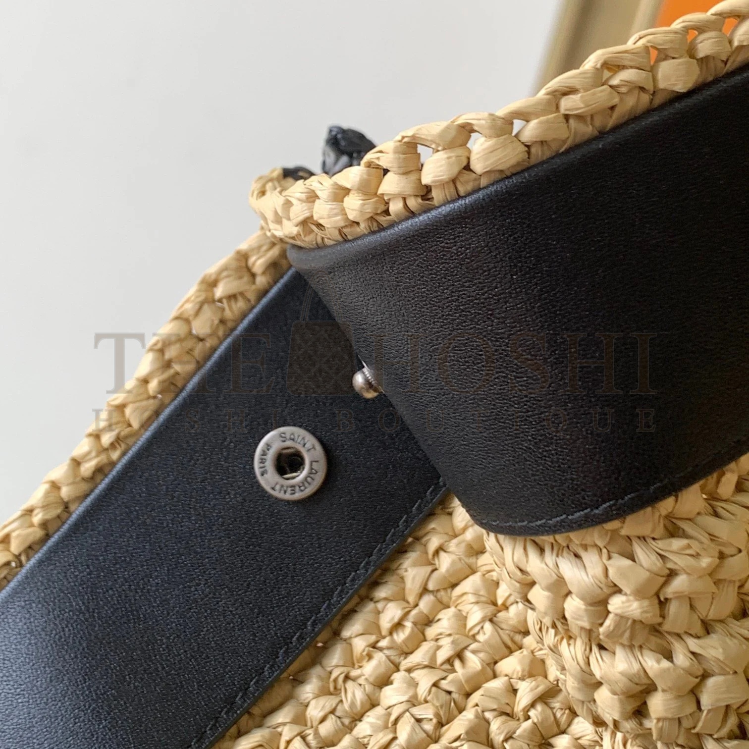 Sa1nt Lau*nt Rive Gauche Tote Bag in Beige Raffia and Leather Master Quality