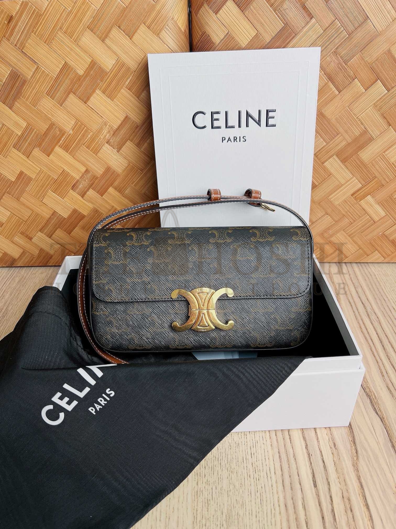 Ce1i*e Claude Shoulder Bag in Black Triomphe Canvas Master Quality