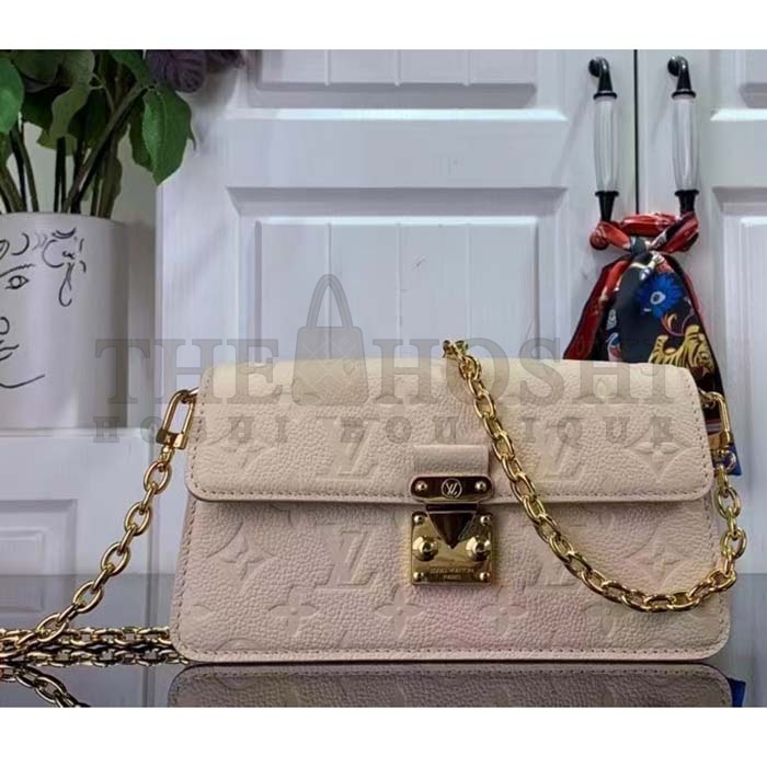 L0vis Vvtt0n LV Women Wallet On Chain Metis Cream Monogram Empreinte Embossed S*pple Grained Cowhide Leather Master Quality