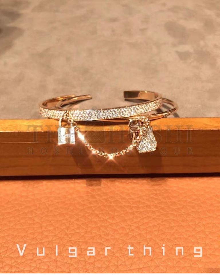 H**me5 Kelly Clochette Double Cuff Bracelet, D1am0nds, Three Colors Master Quality