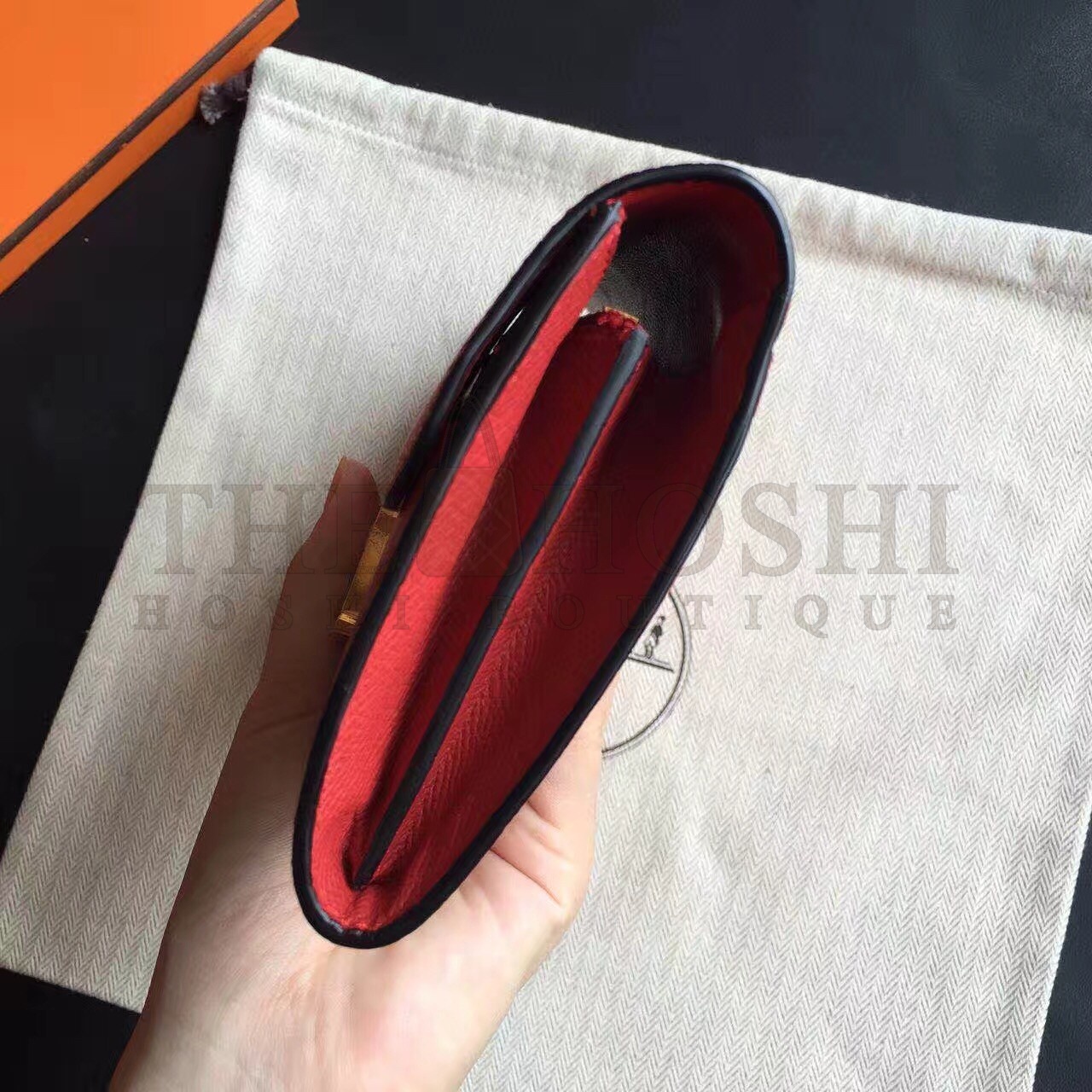 H**me5 Red Epsom Constance Long Wallet Master Quality