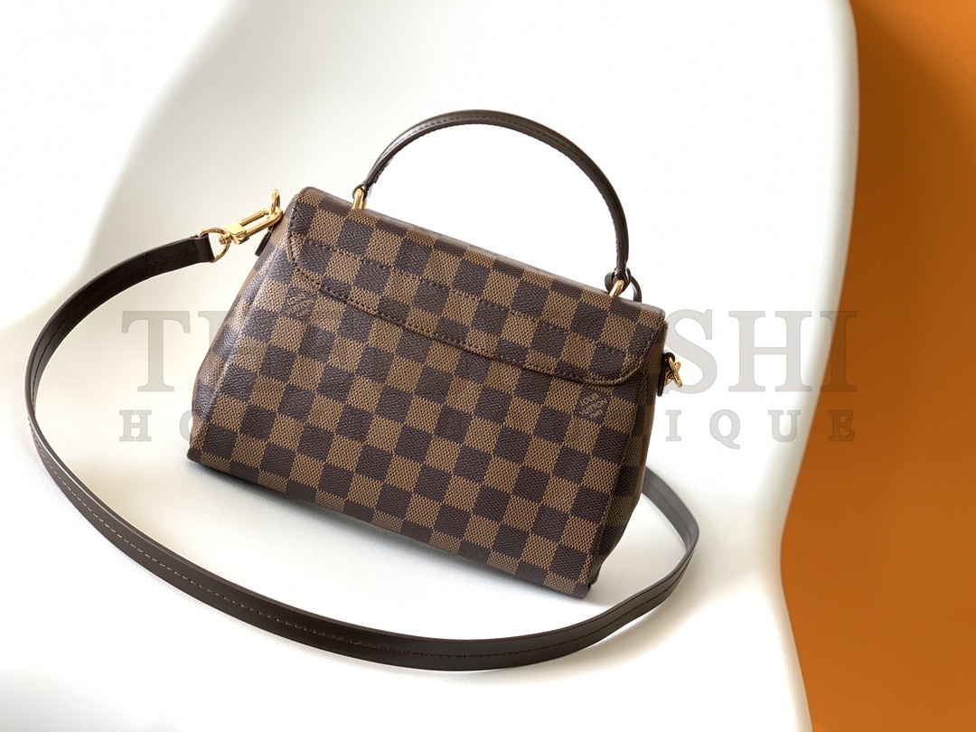 L0vis Vvtt0n LV Women Croisette Brown Damier Ébène Canvas Satchel N53000 Master Quality
