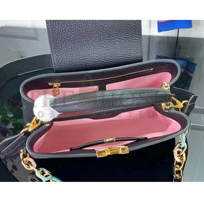 L0vis Vvtt0n LV Women Capucines BB Handbag Black Taurillon Cowhide Leather Master Quality