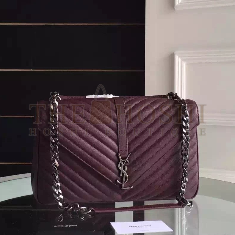 Sa1nt Lau*nt Large Bordeaux College Shoulder Bag Master Quality