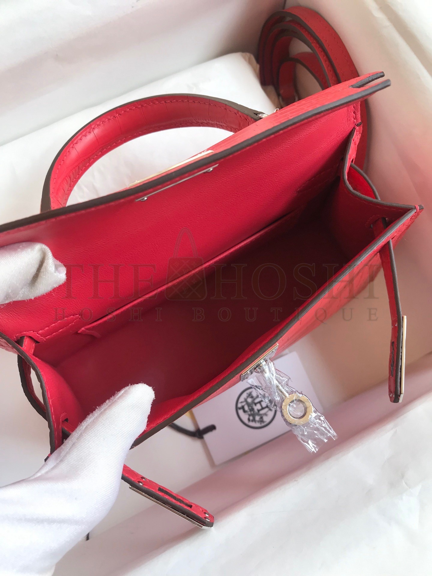 H**me5 Kelly Mini II Sellier Handmade Bag In Rose Extreme Matte Alligator Leather Master Quality